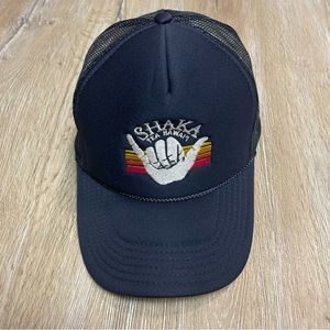 SHAKA TEA HAWAII Adult Trucker Hat Embroidered Hang Loose Hand Sign Cap Blue Y2K
